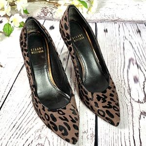 Gorgeous Stuart Weizman Pipeflirt Leopard Heel 8 M